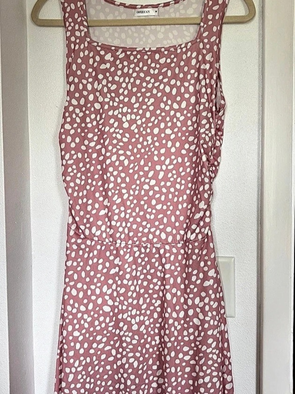 OFEEFAN Pink & White Animal Print Dress Size Medium